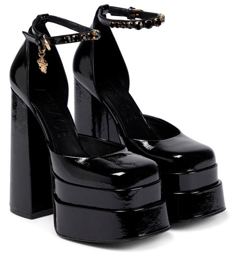 black versace medusa band platform replica|versace medusa aevitas pumps.